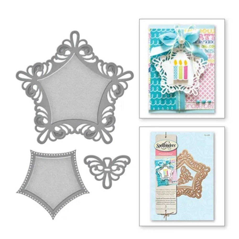 Spellbinders Nestabilities Label 48 Decorative Accents Dies 3 pcs